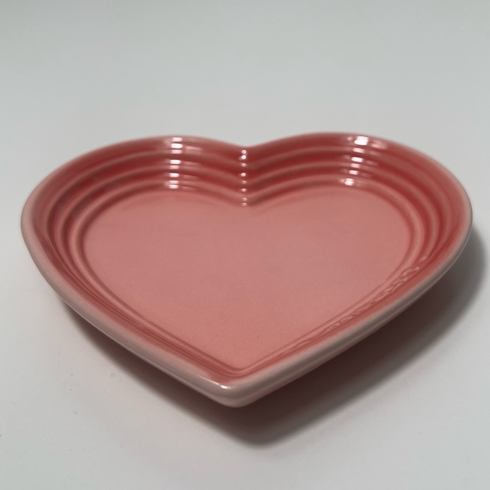 Le Creuset Stoneware Heart Shaped Trinket Dish Plate Tray Bowl - Picture 3 of 7